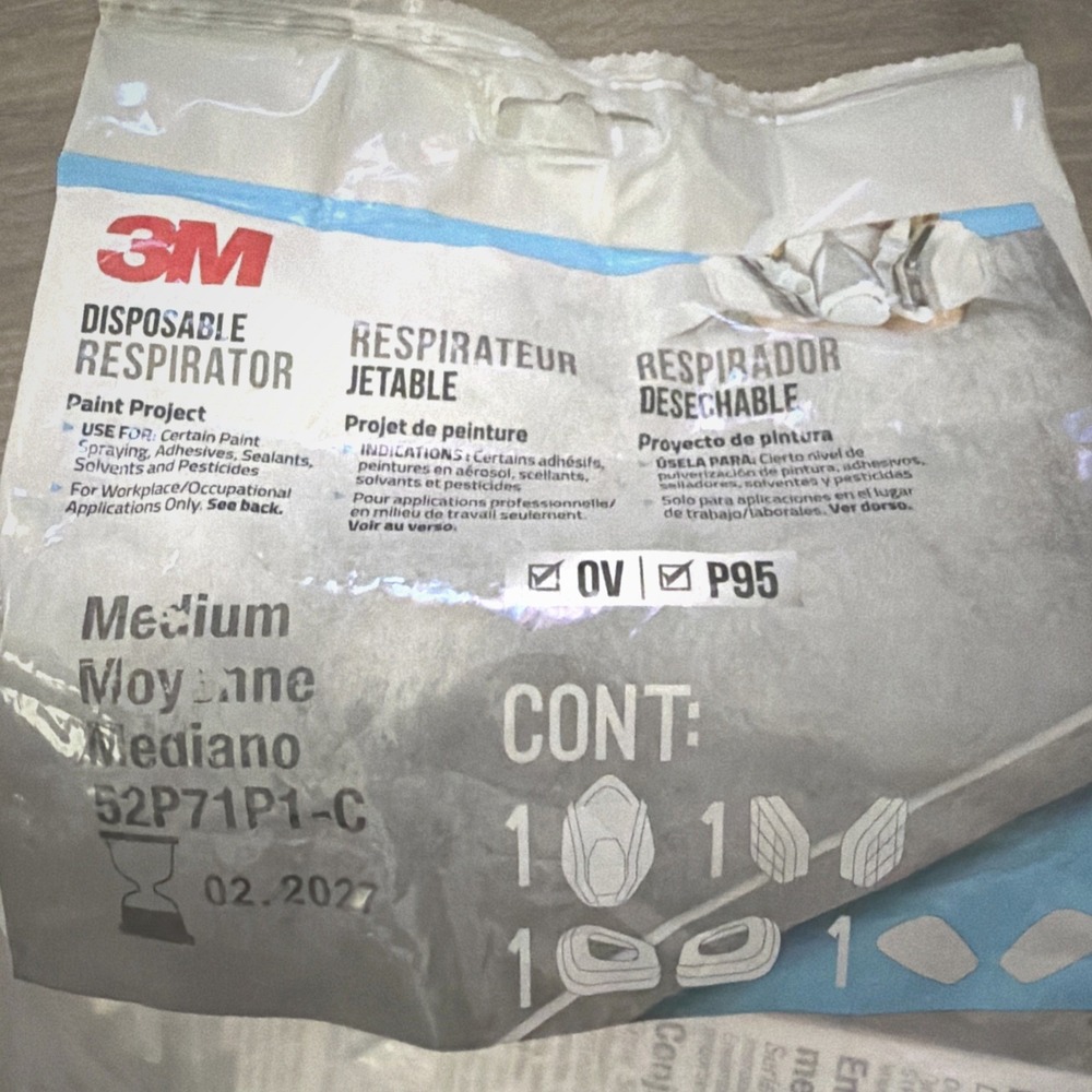 3M OV P95 Paint Project Reusable Respirator, Size Medium